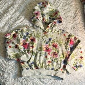 GAP kids multi Floral Hoodie cream with Pink blue and Green Sz M(8)